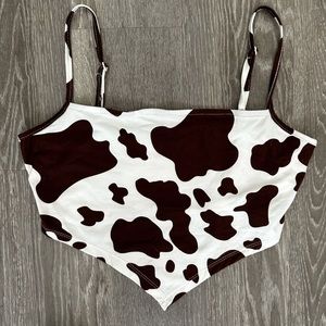 Cow print bandanna crop